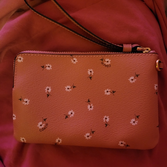 Pink Flower Coach Wristlet - Picture 2 of 3